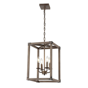 Magnolia Adjustable Iron Rustic Farmhouse LED Pendant - JONATHAN Y